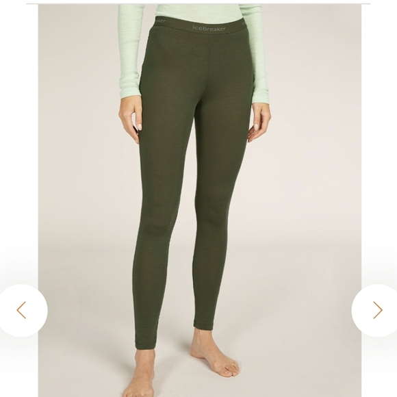 Icebreaker Women's Merino Wool 175 Green Leggings & Long sleeve Top XL NWT - Picture 10 of 15